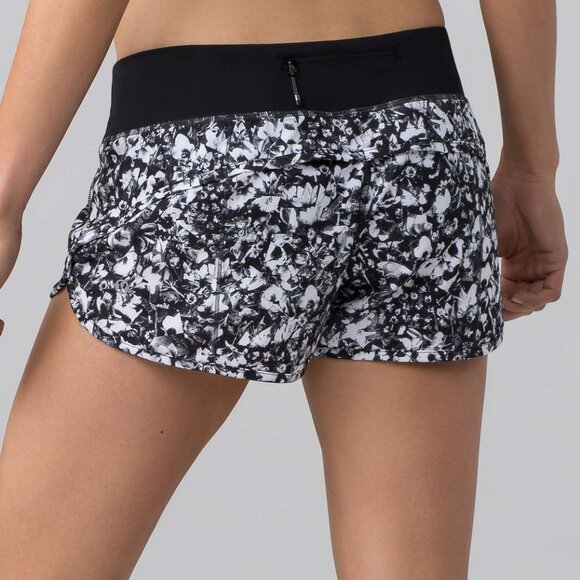 Lululemon Black White Mash Up Running Speed Shorts - Picture 1 of 5